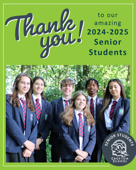 Thank You to our Senior Students