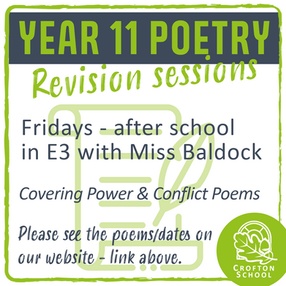 Year 11 Poetry Revision Sessions
