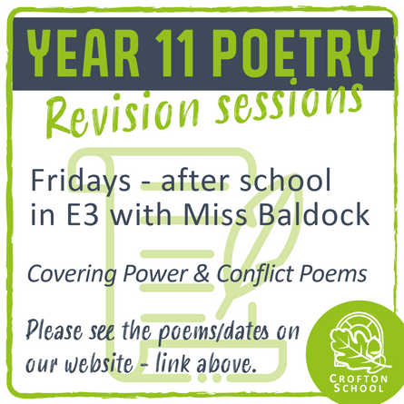 Year 11 Poetry Revision Sessions