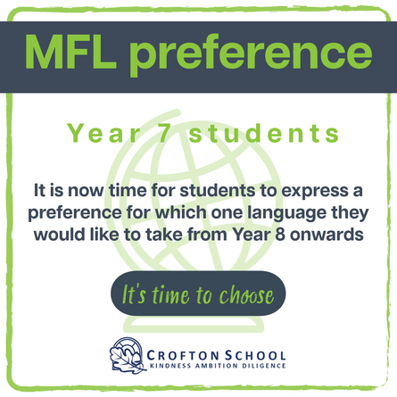 Year 7 - MFL Preference Information